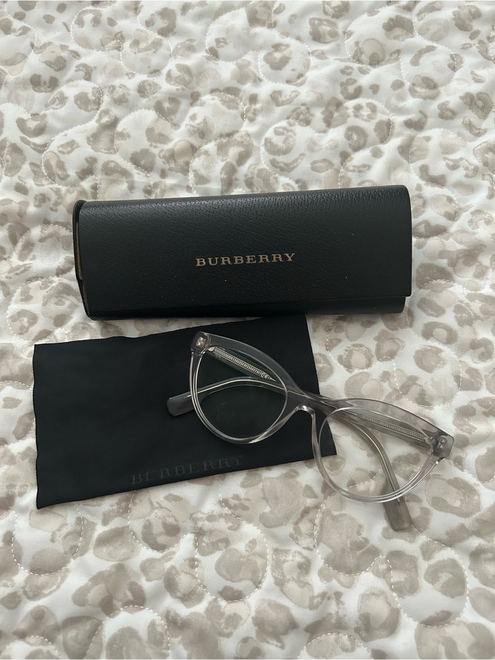 Burberry Clear Cat-Eye Women's Optical Glasses with Black Case